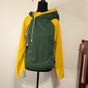 AMPERSAND AVE Green and Yellow Hoodie